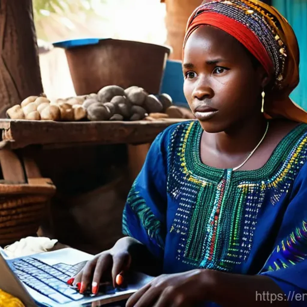 차드의 인터넷 검열과 미디어 환경 - **Prompt 1: The Entrepreneur's Frustration**
    "A candid, realistic photograph capturing a young C...